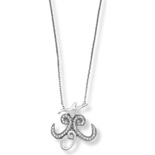 Oya Silver Beyaz Işıltılı Semazen Hayalet Gümüş Kadın Kolye