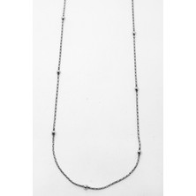 Oya Silver Ince Toplu Kaplumbağa Gümüş Zincir Kolye 45CM