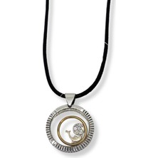 Oya Silver Madalyon Içinde Dönen Yunus Gümüş Kolye