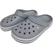 Moda Fiesta Gri Unisex Cross Delikli Terlik - Hafif ve Rahat Yazlık Günlük Bahçe Terliği