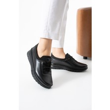 Kaof Shoes Kadın Siyah Klasik Ayakkabı Ortopedik Anne Ayakkabısı Anne Babet Ayakkabı Kadın Günlük Ayakkabı