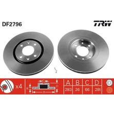 TRW DF2796 Fren Diski On 4246L8 4246N0 4246R7 (2 Adet Fiyatıdır)