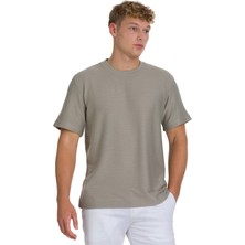 HTML Haki Regular Fit Bisiklet Yaka Basic Tişört