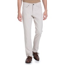 Hatemoğlu Bej Regular Fit Pamuklu 5 Cep Kanvas Pantolon