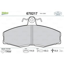 Valeo 670217 On Fren Balatasi 004532247A 004532247P 004532249A