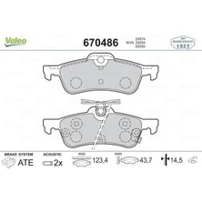 Valeo 670486 Arka Fren Balatasi 43022TR0E00 43022TV0E00 43022TV0E01