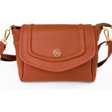 Ccway Çapraz Askılı Fermuar Detaylı Kadın Çantası Taba