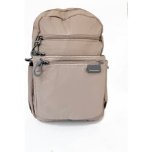 Ccway Suya Dayanıklı Klinkır Kumaş Çok Bölmeli Sırt Kadın Çanta Kum