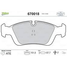 Valeo 670018 On Fren Balatasi 34111160356 34111160357 34111160532