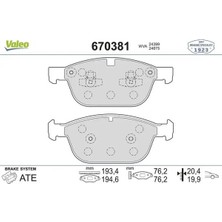 Valeo 670381 On Fren Balatasi 30793943 31277334 31687104