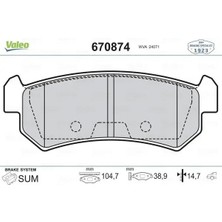 Valeo 670874 Arka Fren Balatasi 5550085Z00 96405131