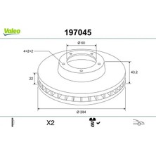 Valeo 197045 Fren Diski On 5569025 55690250 55700922 (2 Adet Fiyatıdır)