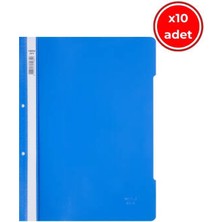 Noki Eco Telli Dosya, 10 Adet, 50'li Paket, A4, 2 Delikli, Mavi