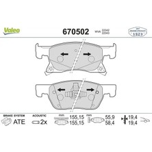 Valeo 670502 On Fren Balatasi 13478300 39103797 95526566