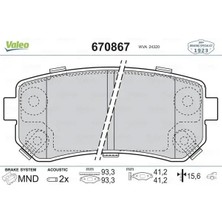 Valeo 670867 Arka Fren Balatasi 583021YA30 583021YA50 583022SA35