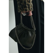 Suud Collection Haki Giorgia Zincirli Deri Mini Çanta