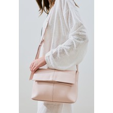 Manuka Kapaklı Deri Çanta Pembe