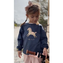 At Aplikeli Sweatshirt 1-6 Yaş Lacivert