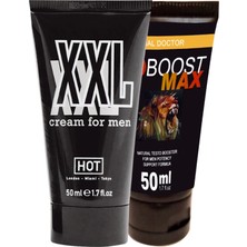 Eliz Berra Moda Hotxxl 50 ml Cream Men Hardener Delayer Enlarger Krem + Eroboost Erkeklere Özel Boyut Kremi BKN1EK357