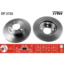 TRW DF2722 Fren Diski On 1307356080 1341044080 4246K2 (2 Adet Fiyatıdır)