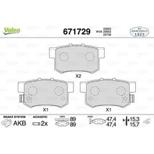 Valeo 671729 Arka Fren Balatasi 43022SJFE00