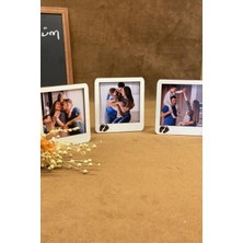 Mega Design 3 Lü Ahşap Beyaz Dekoratif Mini Boy Bebek Çerçevesi (13X13 Cm)