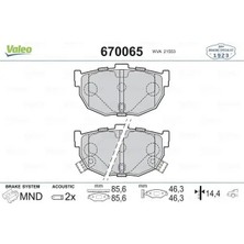 Valeo 670065 Arka Fren Balatasi 4406061E91 4406090E90 44060D3591