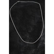 SKY Toptan 316L Çelik Halat Zincir Model Gümüş Renk Erkek Kolye