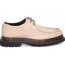 Tuna Hakiki Nubuk Deri Modern Bej Loafer Erkek Ayakkabı Eva Taban - 3094