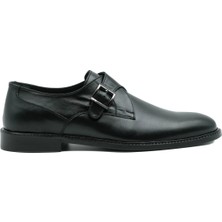 Tuna Hakiki Deri Lacivert Klasik Erkek Kösele Ayakkabı - Toka Detaylı - K036