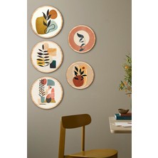 KutuTR Notpa Dekorize Mdf 5 Parça Çerçeve Görünümlü Tablo Set 5003 50 x 70