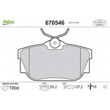 Valeo 670546 Arka Fren Balatasi 1605199 1605217 4406000Q2E