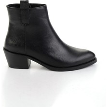 Bambi Siyah Hakiki Deri Kadın Bot & Bootie K02531254340