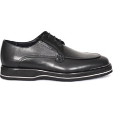 Tuna Hakiki Deri Siyah Klasik Erkek Ayakkabı Bağcıklı Eva Taban - 6265