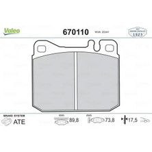 Valeo 670110 On Fren Balatasi 281698151B A0004205920 A0004206020
