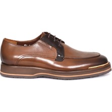 Tuna Hakiki Deri Kahverengi Klasik Erkek Ayakkabı Bağcıklı Eva Taban - 6265