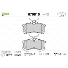 Valeo 670810 Arka Fren Balatasi 0446602010 0446602060 0446620130