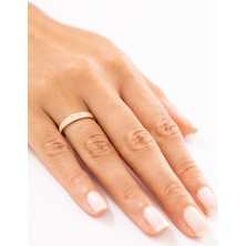 Zeyd Jewelry Modern Taşlı  Çizgili Desen 14 Ayar Altın Yüzük