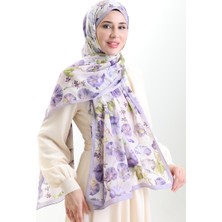 Karaca Cotton Şal 82006-11 Lila Ekru