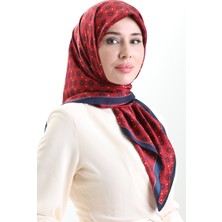 Karaca Geometrik Desenli Reyon Eşarp 82020-03 Lacivert Bordo