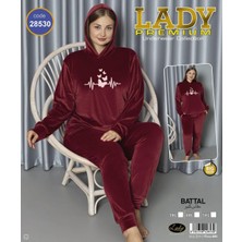 Umestyle Lady Premium Underwear Colletıon Fransız Kadife Kapüşon'lu 2^li Pijama Takımı
