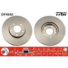 TRW DF4045 Fren Diski On 8E0615301A 8E0615301C (2 Adet Fiyatıdır)