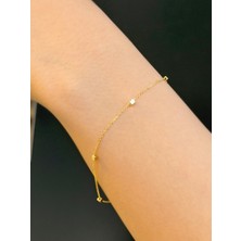 Uzundağ Kuyumculuk 14 Ayar Altın Sıralı Küplü Zincir Bileklik