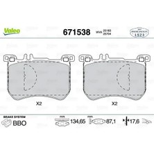 Valeo 671538 On Fren Balatasi A0064204920 A0064209720 A0074203220