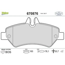 Valeo 670876 Arka Fren Balatasi 2E0698451A 2E0698451B 2E0698451G