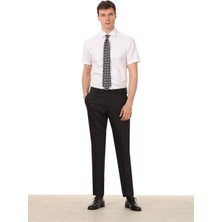 Ramsey Siyah Modern Fit Klasik Yün Karışımlı Pantolon