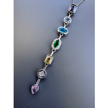 7 Element Melis Y Kolye Çelik