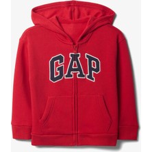 Gap Relaxed Logo Fermuarlı Çocuk Kırmızı SWEATSHIRT.001