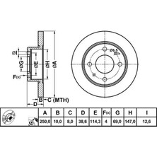 MGA 50281 Arka Fren Diski 4605A076 (2 Adet Fiyatıdır)