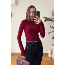 Magarde Parmak Geçmeli Uzun Kollu Body- Kırmızı